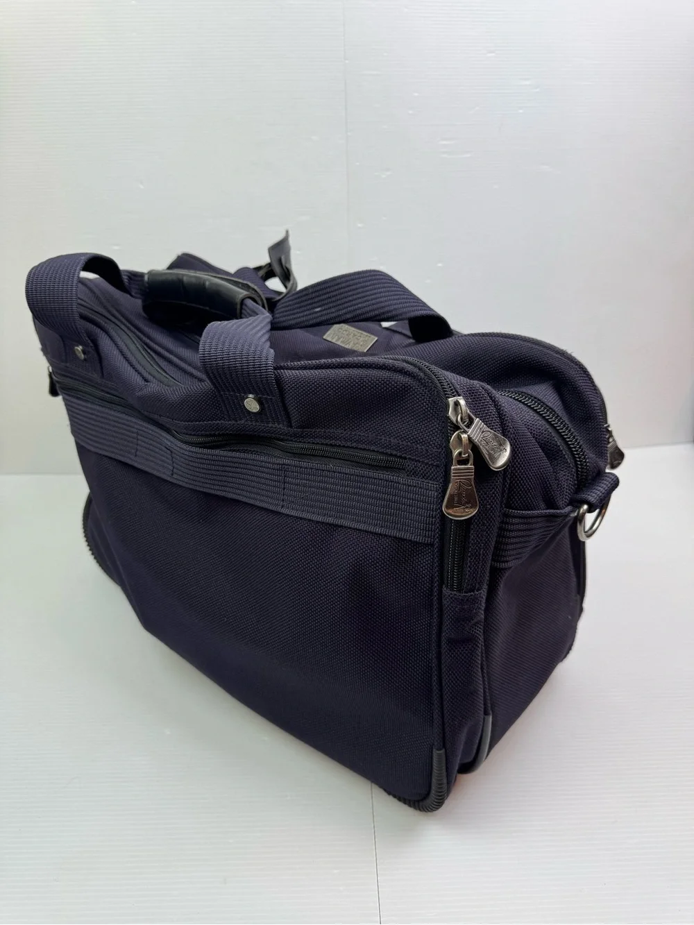 VTG Cayman By Ricardo Beverly Hills Blue Canvas Carry-on  Travel Luggage Handbag